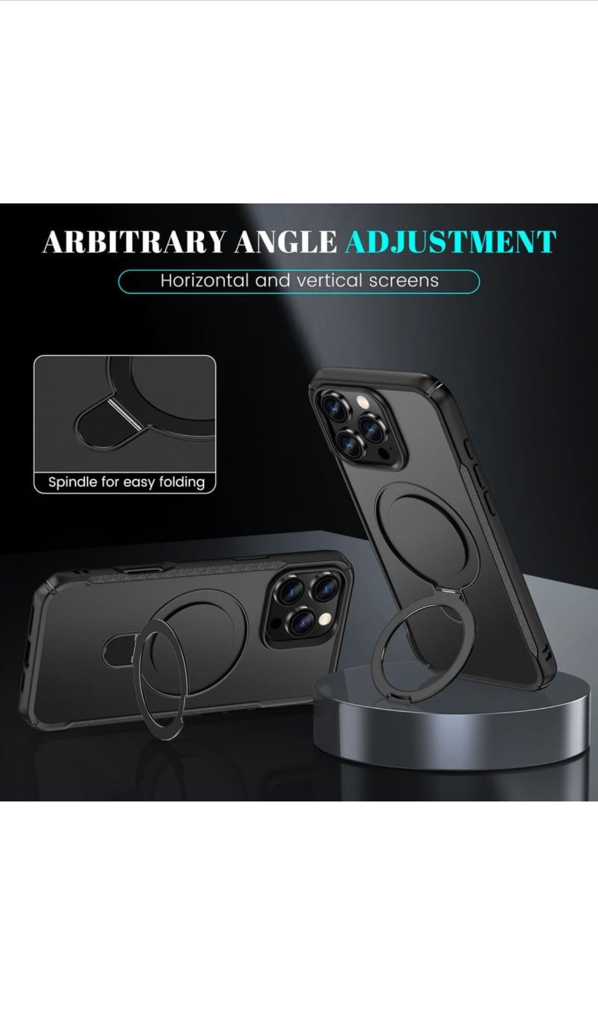 Rugged Armour Protection Case with 90° Rotating Ring Kickstand