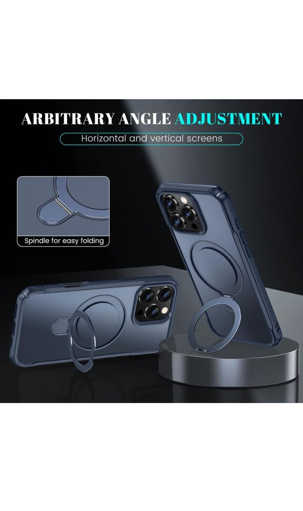 Rugged Armour Protection Case with 90° Rotating Ring Kickstand