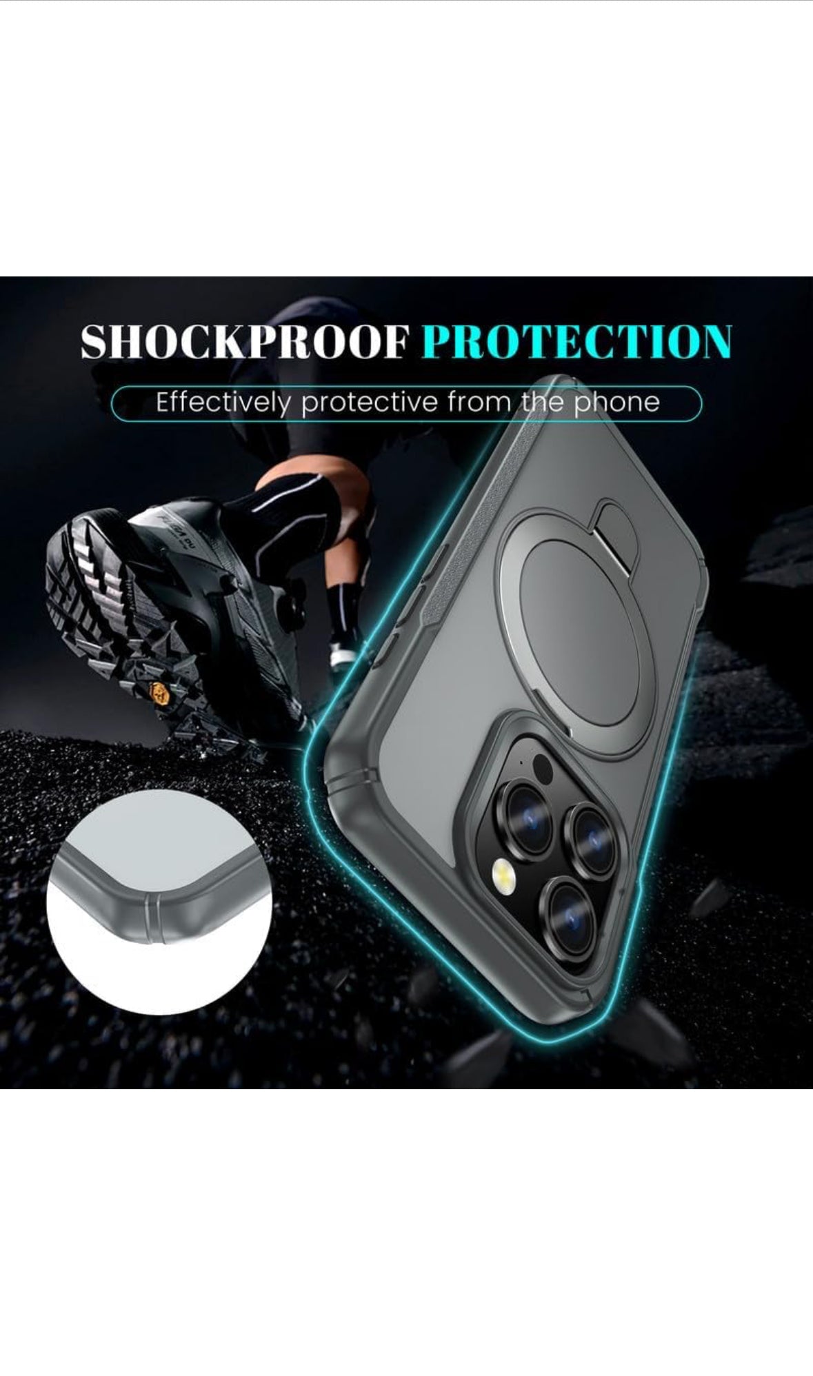 Rugged Armour Protection Case with 90° Rotating Ring Kickstand