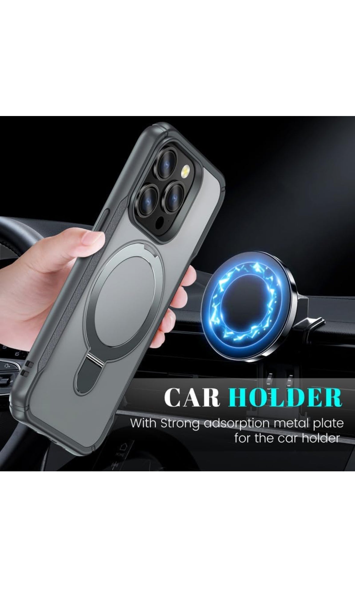 Rugged Armour Protection Case with 90° Rotating Ring Kickstand