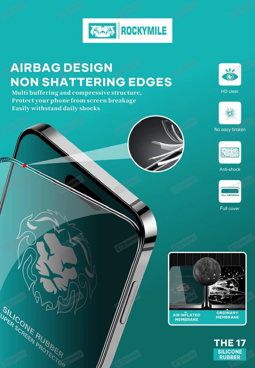 Rubber Silicon Edge Privacy Tempered Glass