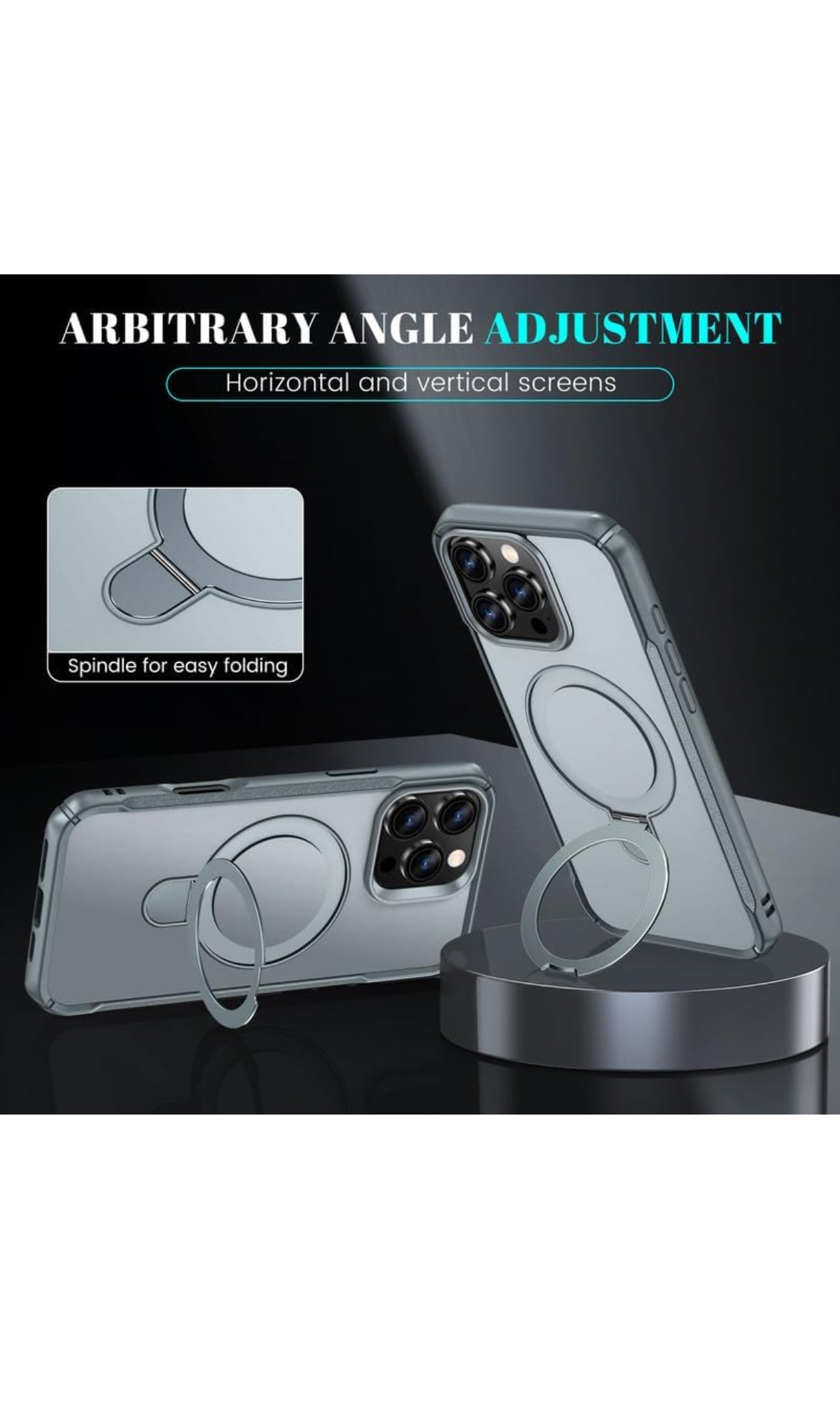 Rugged Armour Protection Case with 90° Rotating Ring Kickstand